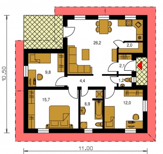 Floor plan of ground floor - BUNGALOW 116